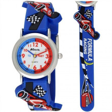 Ravel 3D Racing Car Timeteacher Children Boy Girl Analogue Multicolour Strap Watch Blue