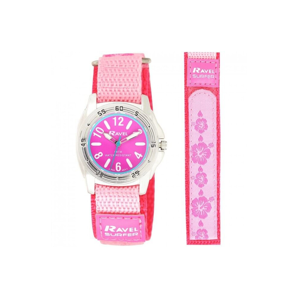 Ravel Deluxe Girl's 5ATM Bold Fabric Strap watch RD124L