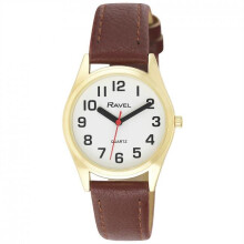 Ravel Ladies Classic Strap Watch Brown / Gold R0125.45.2