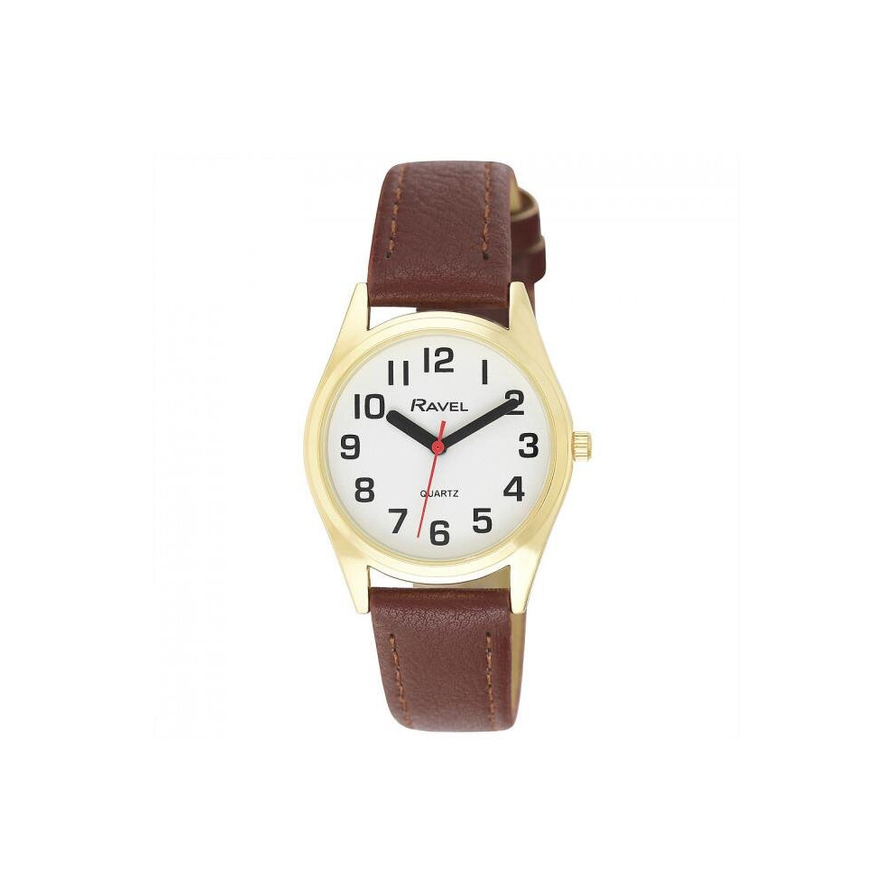 Ravel Ladies Classic Strap Watch Brown / Gold R0125.45.2