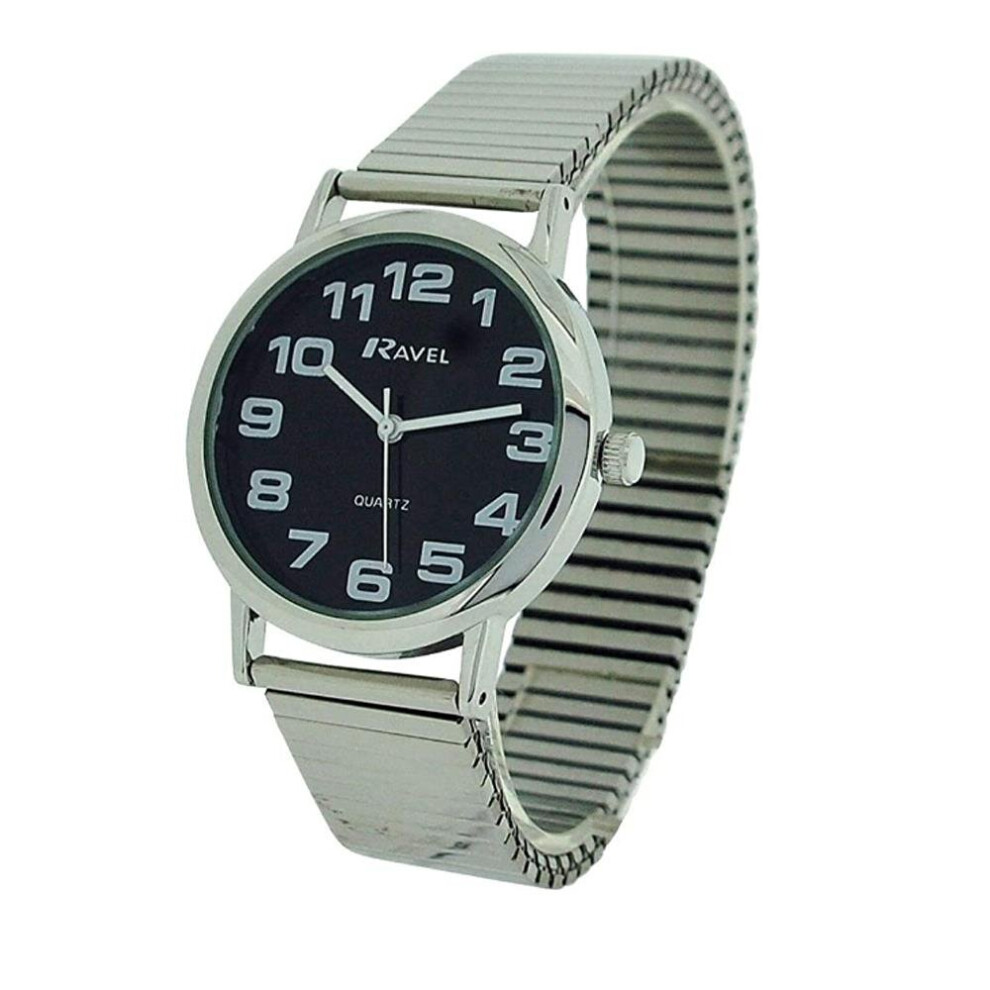 Ravel Gents Stainless Steel Soft Expandable Bracelet Strap Watch R0208.03.1