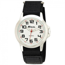 Ravel Men Sports Case Arabic Dial hook and loop Strap Watch R1601.65.12