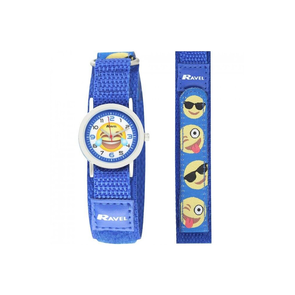 Ravel Unisex Velcro Emoji Watch Blue/Pink R1507.57