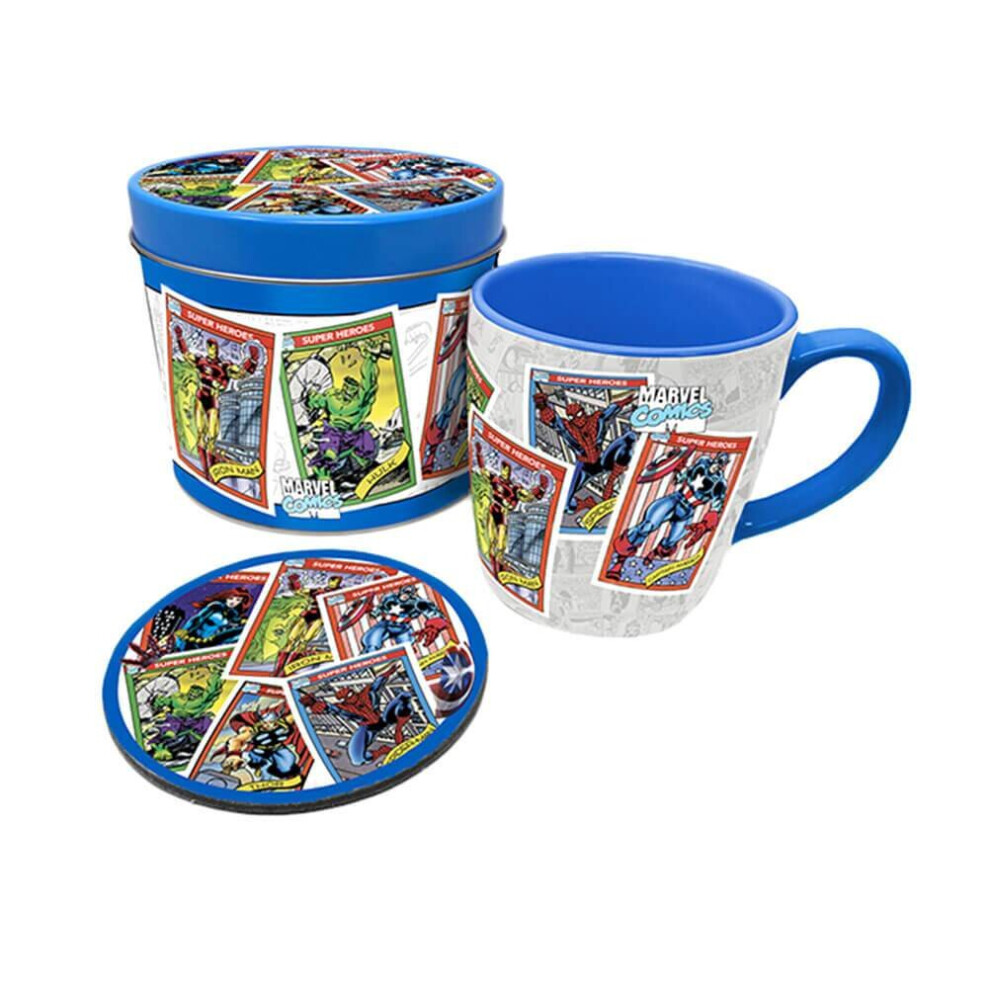 Marvel Avengers Retro Mug And Coaster Set In Gift Tin