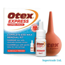 Otex Express Combi Pack Complete Ear Wax Ear Drops Syringe Removal Kit - 10mL