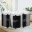 3pc Black Crystal Filled Tea Coffee Sugar Canisters Jars Storage 2