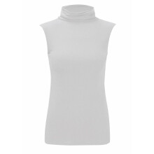 (White, XL UK 16-18 US 12-14) Women Polo Neck Top Ladies Plain Sleeveless Jumper
