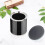 3pc Black Crystal Filled Tea Coffee Sugar Canisters Jars Storage 6