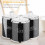 3pc Black Crystal Filled Tea Coffee Sugar Canisters Jars Storage 8