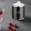 3pc Black Crystal Filled Tea Coffee Sugar Canisters Jars Storage 4