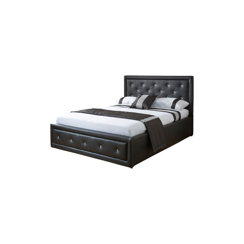 Hollywood Gas Lift Storage Bed in Black - 5FT  Kingsize 150cm