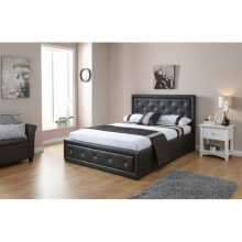 Hollywood Gas Lift Storage Bed in Black - 4FT 6inch Double 135cm