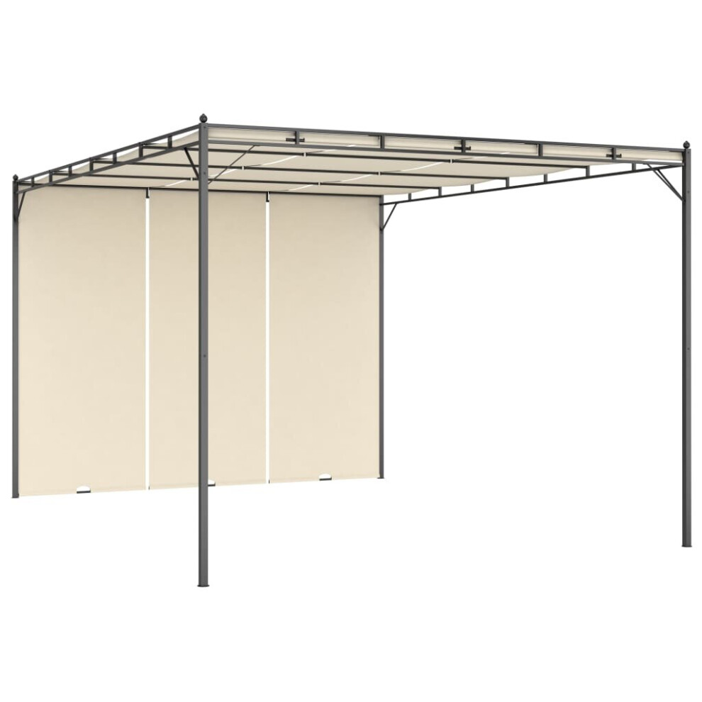 Vidaxl Garden Gazebo With Side Curtain 4X3x2.25m Cream Patio Pavilion Shelter