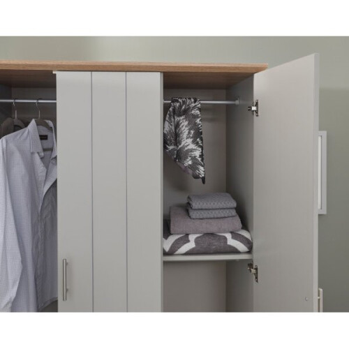 Kendal 3 Door 3 Drawer Wardrobe in Grey Colour 2