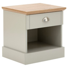 Kendal Grey & Oak Top Country Style 1 Drawer Bedside Cabinet