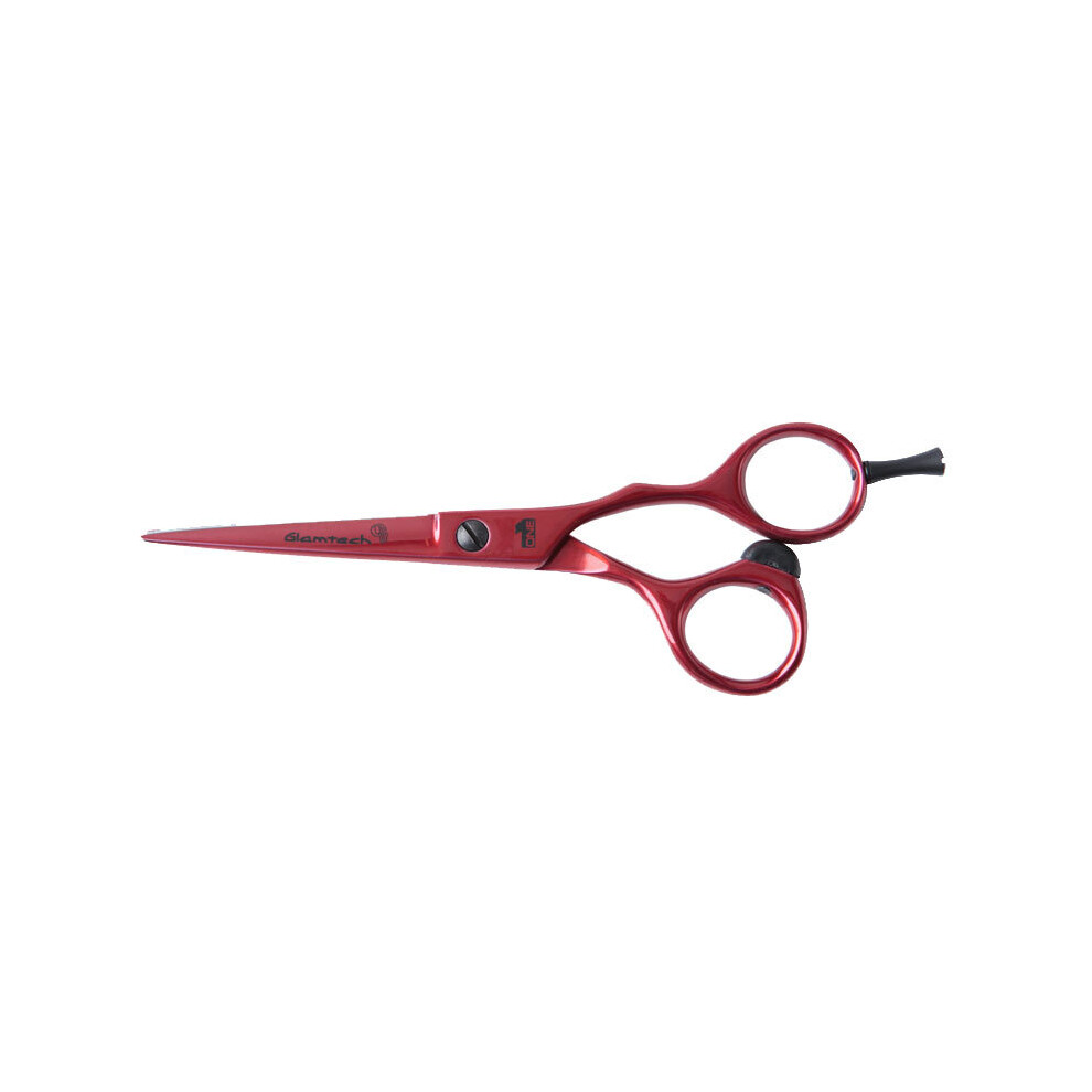 (Neon Red) Glamtech Barber Hairdressing Scissor  5.5" Stainless Steel