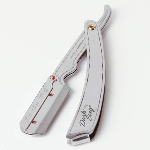Dark Stag Barber Rak Razor Shavette Premium stålhandtag 1
