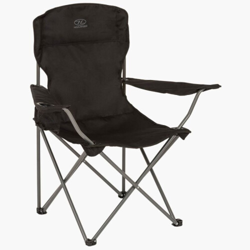 Highlander Highlander Edinburgh Lightweight Folding Camping Chair & Bag | Black
