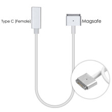 (Type C to Magsafe2 (T-Tip)) Type-C USB-C Female to Magsafe1/2 (L/T-Tip) Adapter Cable Cord For MacBook Pro