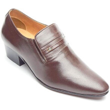 (29779 Brown, UK 9 / EU 44 / US 10) Mens Black Lucini Cuban Heel Leather Shoes Slip On Lace Up New Smart Formal Office Wedding Shoes