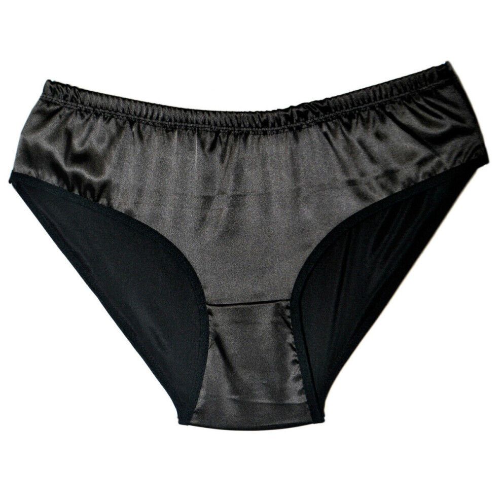 ((Black, L)) Satin Smooth Soft Women's Knickers Pack Of (1/5)