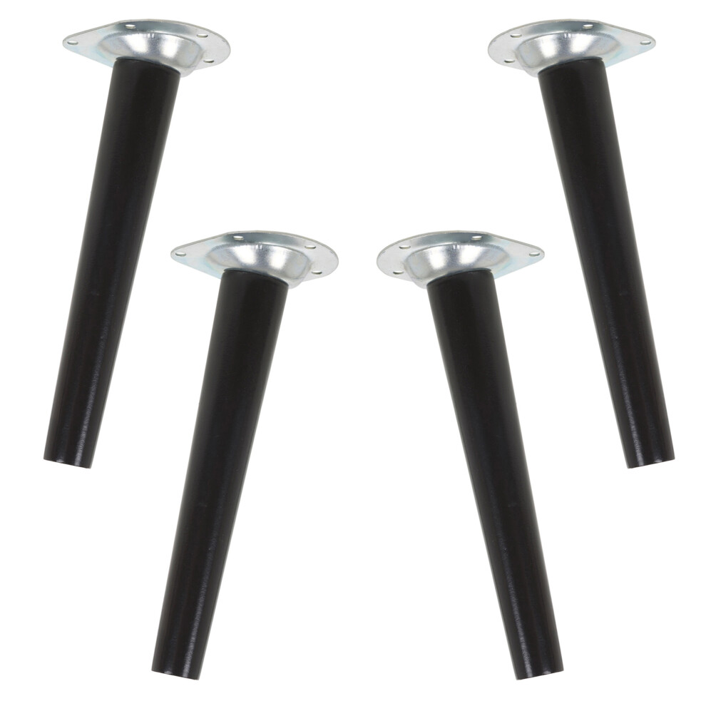 (Black) 4 Wooden Scandinavian Furniture Replacement Legs 5056333883143