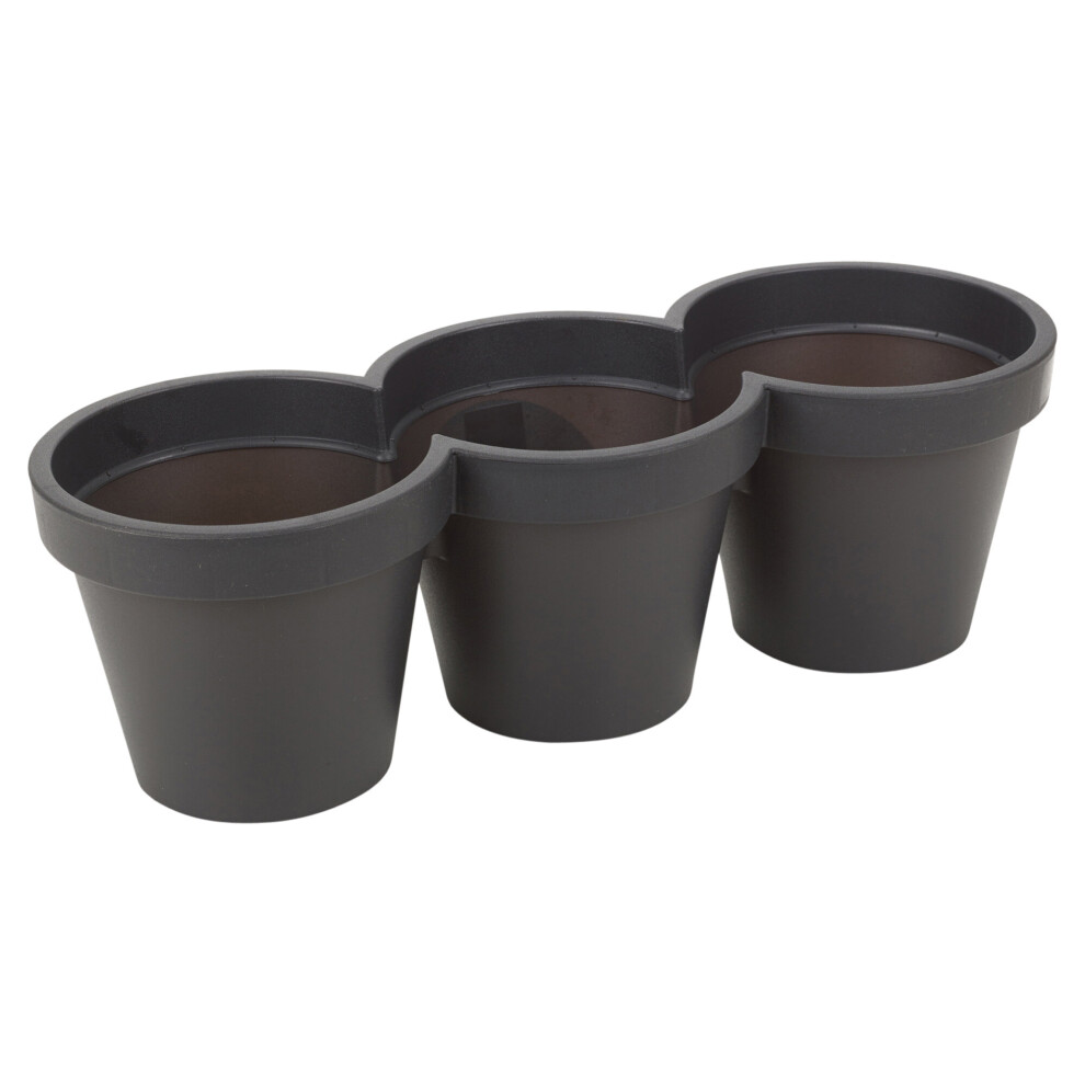 (Black) Plastic Plant Flower Garden Holder Pots Planter Herb Coloured
