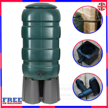 100L Slimline Garden Water Butt Tank Set Including Tap With Stand and Filler Kit