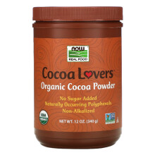 NOW Foods, Cibo Reale, Polvere di Cacao Organica, 12 oz (340 g)