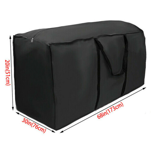 (Black, 173x76x51cm) Large Heavy Duty Waterproof Outdoor Garden Furniture Cushions Storage Bags Case