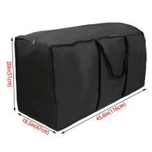 (Black, 116x47x51cm) Large Heavy Duty Waterproof Outdoor Garden Furniture Cushions Storage Bags Case