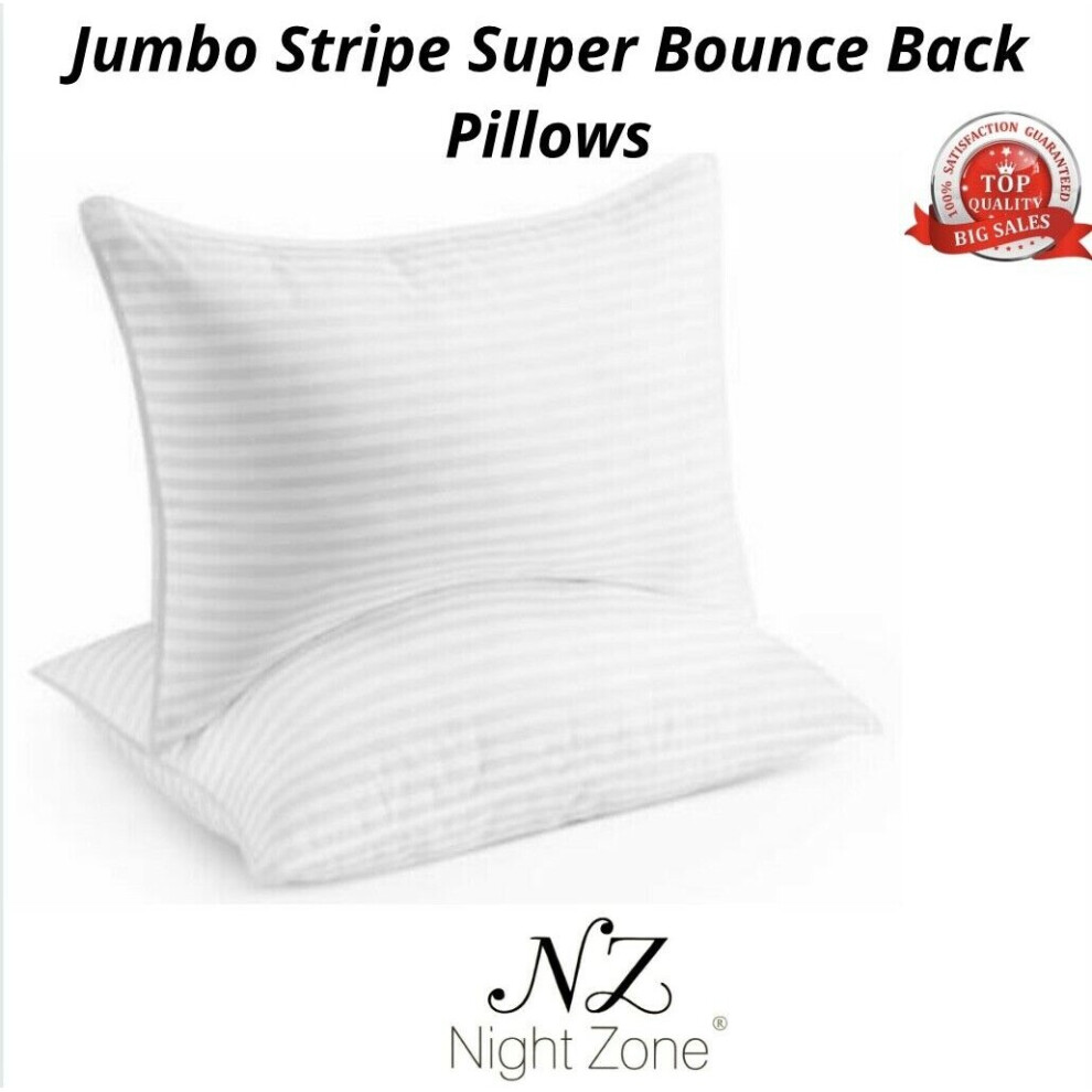 (4) Jumbo Stripe Pillows Bounce Back Pillows