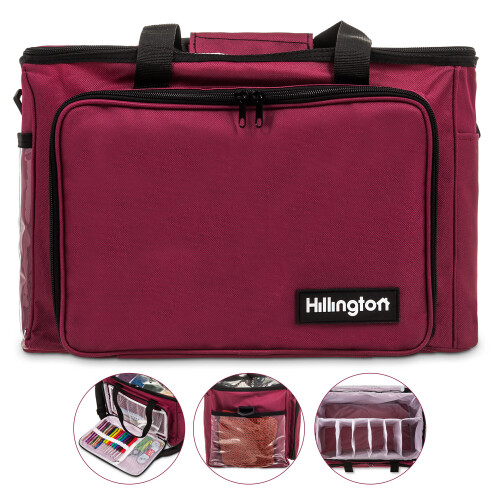 (Maroon) Hillington Knitting Storage Bag Organiser Holder 2