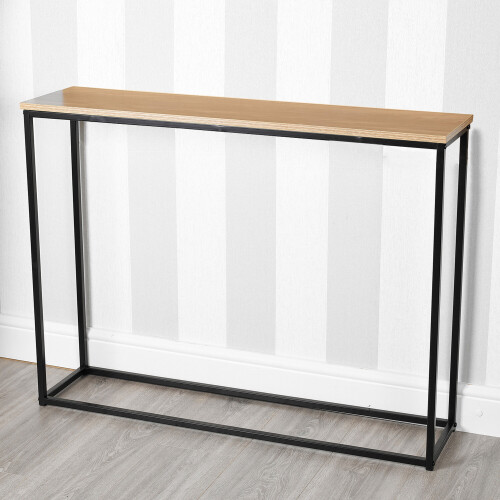 URBN Living (Oak) Wooden Free Standing Hallway Table Metal Legs 2