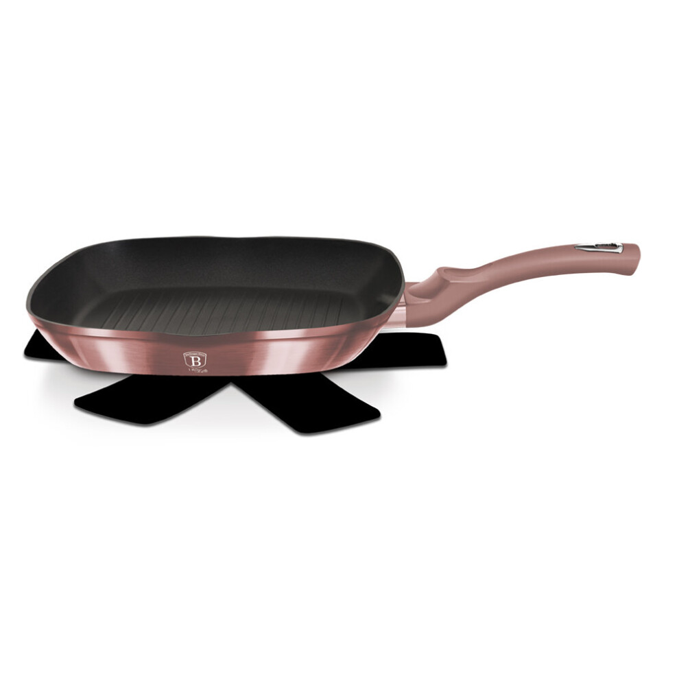 (Rose) Berlinger Haus Square Grill Pan Non Stick Griddle
