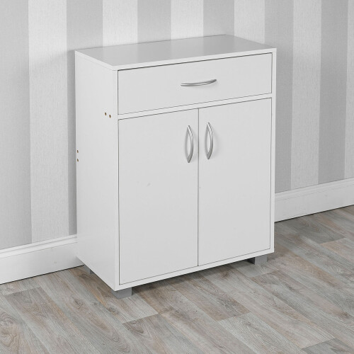 (White) Wooden Cabinet Hallway Living Room Drawer Storage