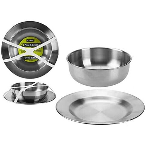 Summit Stainless Steel Plate & Bowl Set