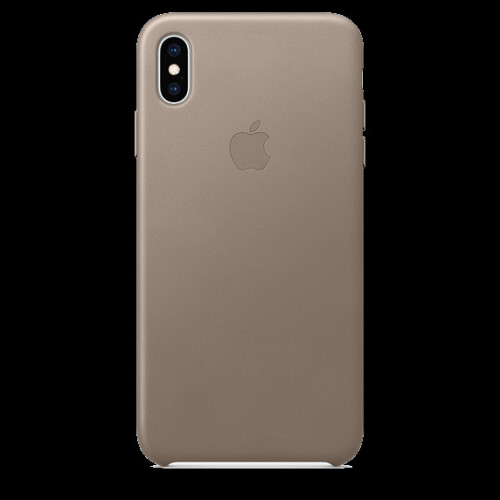 Apple (Taupe) Apple Leather Case for Apple iPhone XS Max Retail 1