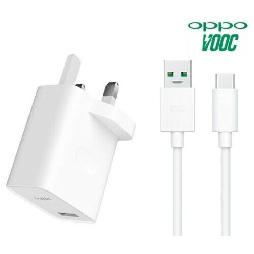 OPPO 30W VOOC UK Wall Plug Charger & USB Type-C Cable For Reno Find X2