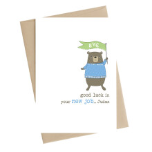 Judas Good Luck In Your New Job Greeting Card by Dandelion Stationery Cards