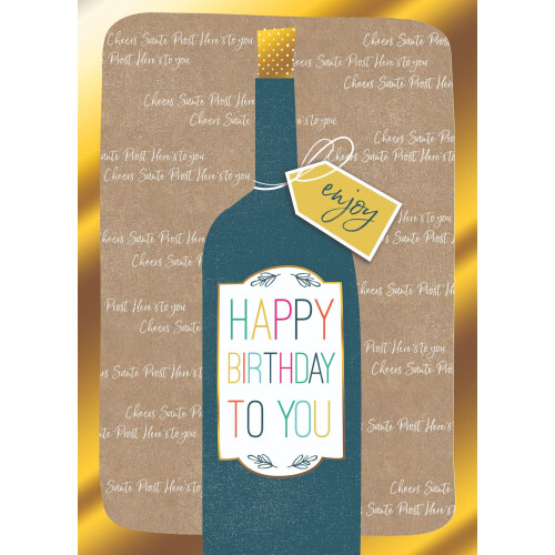 Wine Bottle Happy Birthday Greeting Card Second Nature Yours Truly