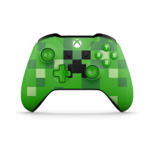Xbox One Wireless Controller – Minecraft Creeper Limited Edition with textured grip, Bluetooth, 3.5mm jack, and custom button mapping