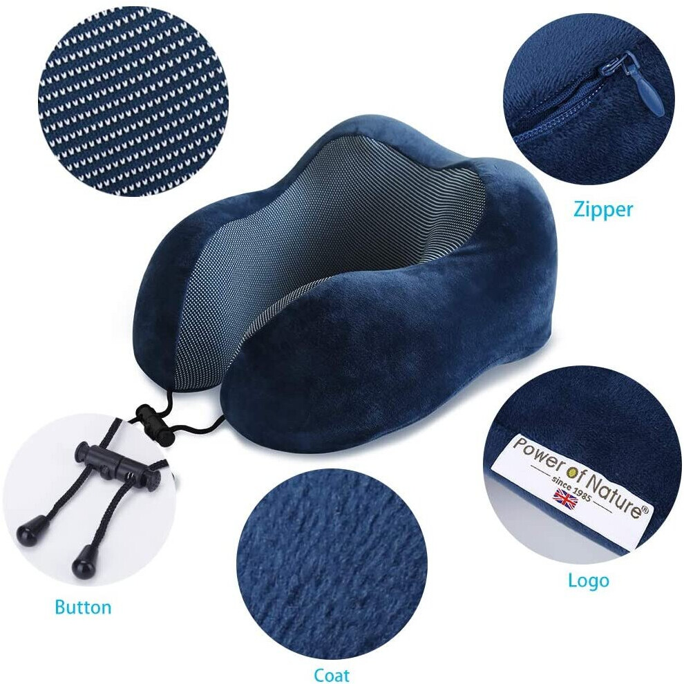 Neck Support Travel Pillow Memory Foam U Shaped Head Rest Plane Soft Cushion on OnBuy