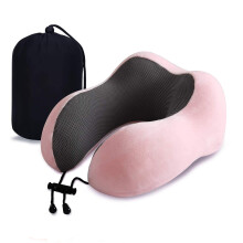 Pink Memory Foam U Shaped Travel Pillow Neck Support Head Rest Plane Soft Cushion