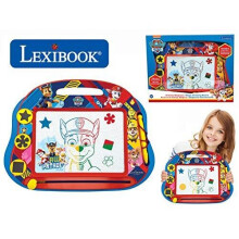 LEXIBOOK CRPA550 Paw Patrol Magnetic Drawing Board - Multicolor, Red/Blue, Stylus Pen & 3 Stamps, Creative Toy for Kids