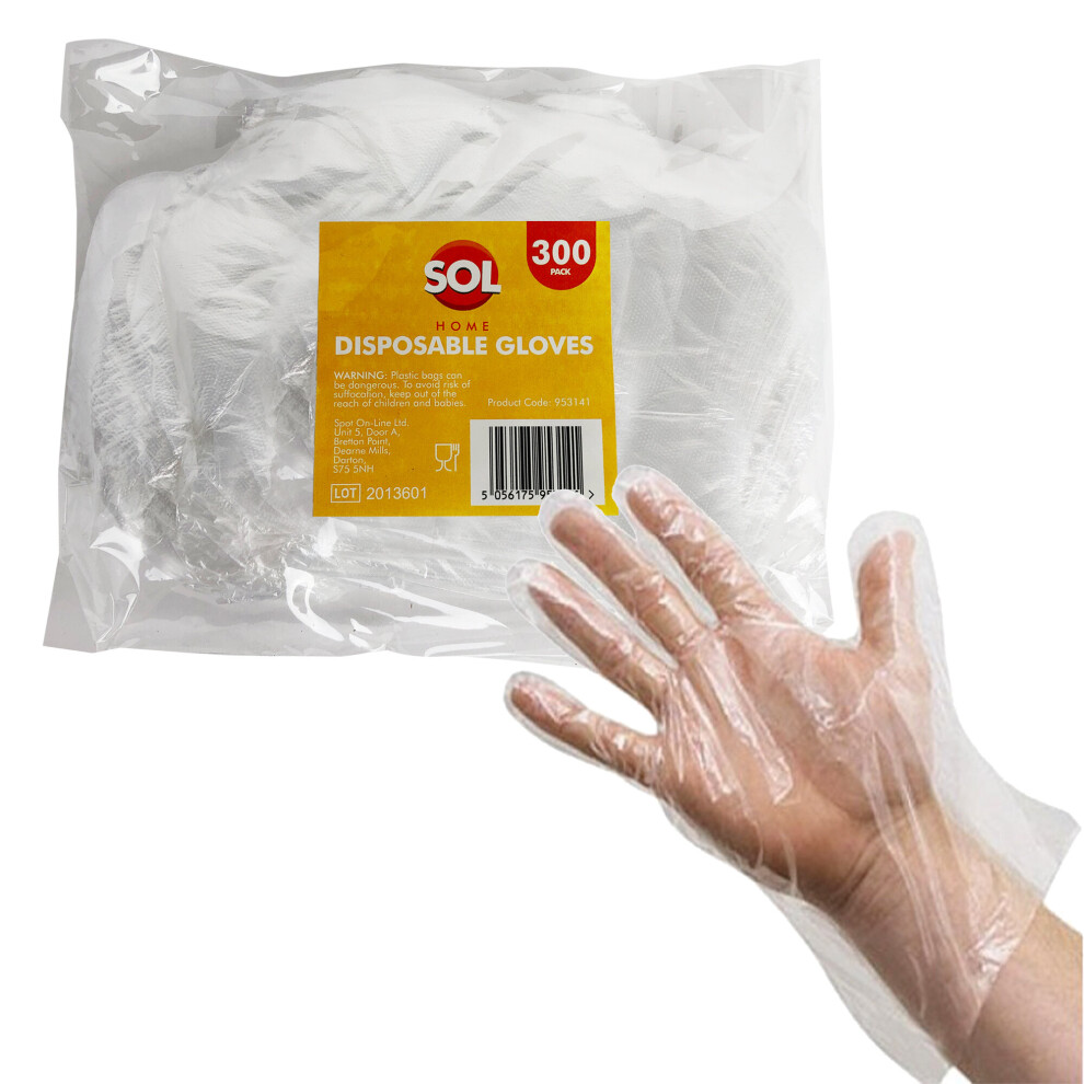 ( 300 Gloves) Disposable Plastic Gloves Polythene Food Prep