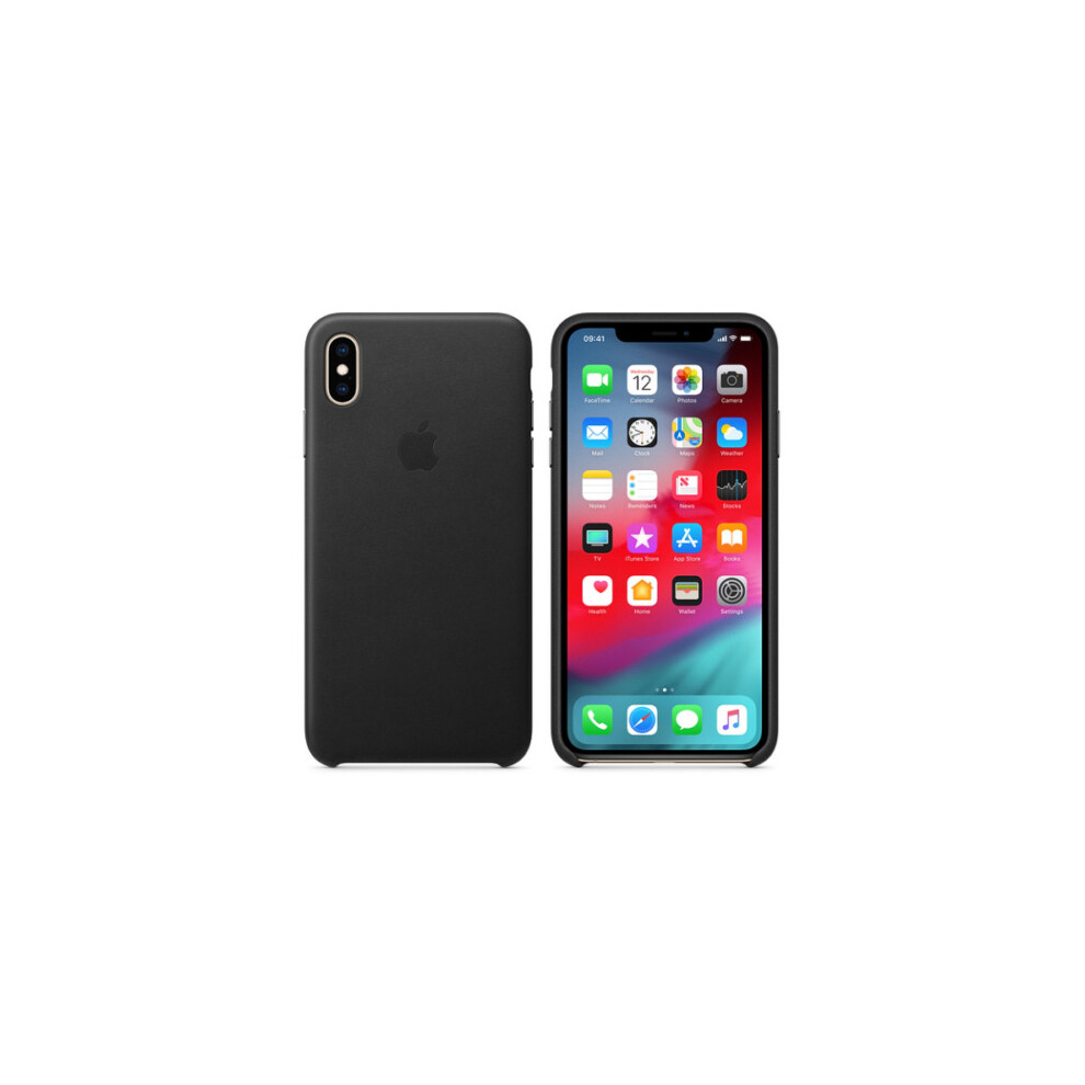 (Black) Apple Leather Case for Apple iPhone XS Max Retail