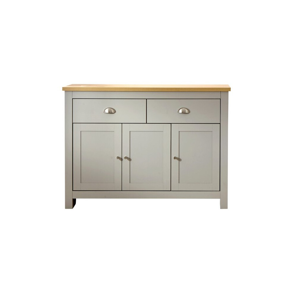 Lancaster Grey & Oak Top 3 Door 2 Drawer Sideboard