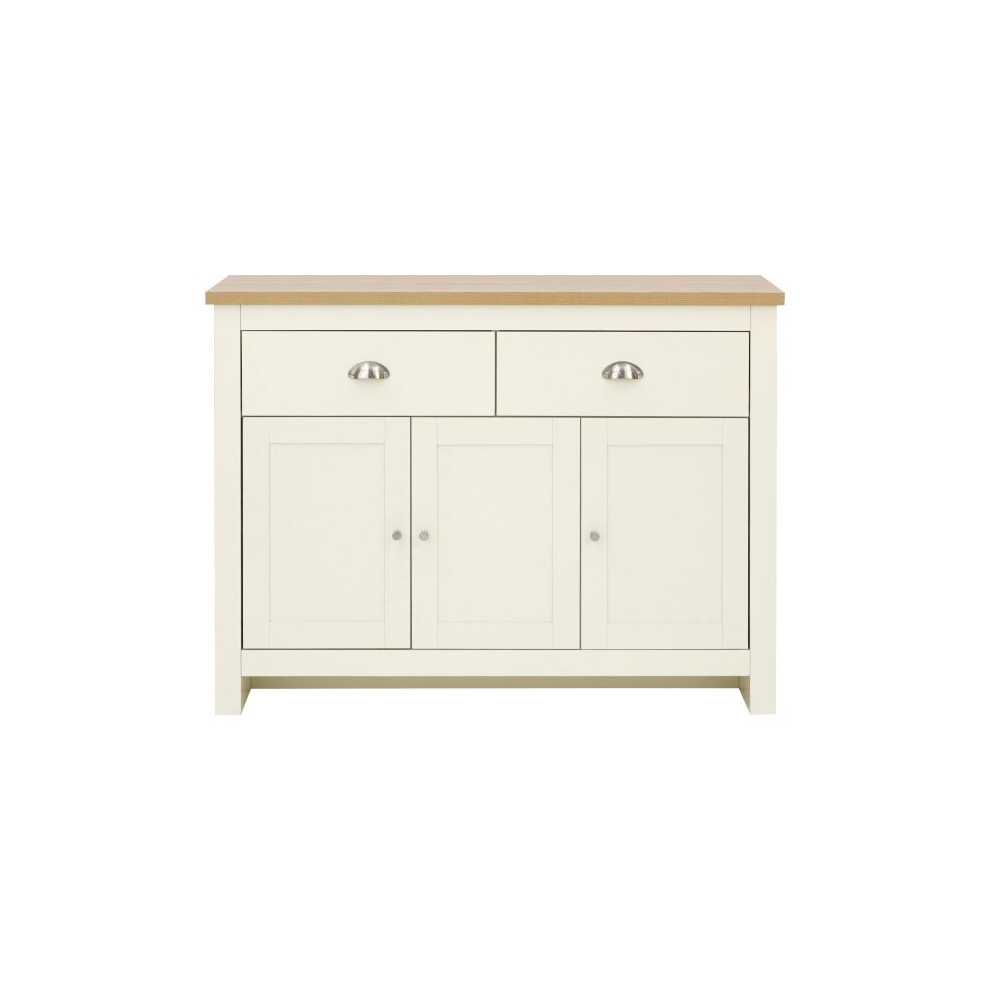 Lancaster Cream & Oak Top 3 Door 2 Drawer Sideboard