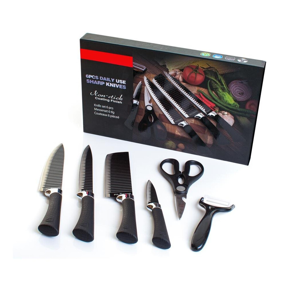Q Sharp 6 Piece Daily Use Sharp knives  scissors, peeler & Cleaver